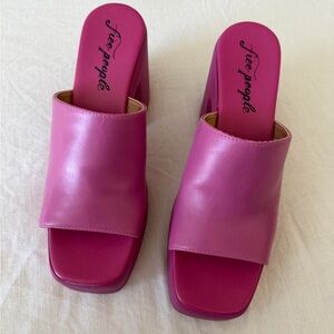 Free People Zoe Platform Fuchsia Mules